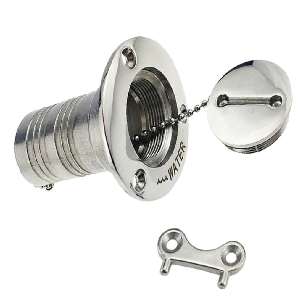 1-1/2" Marine Boat Deck Fill Filler for Fuel Water Tank Stainless Steel