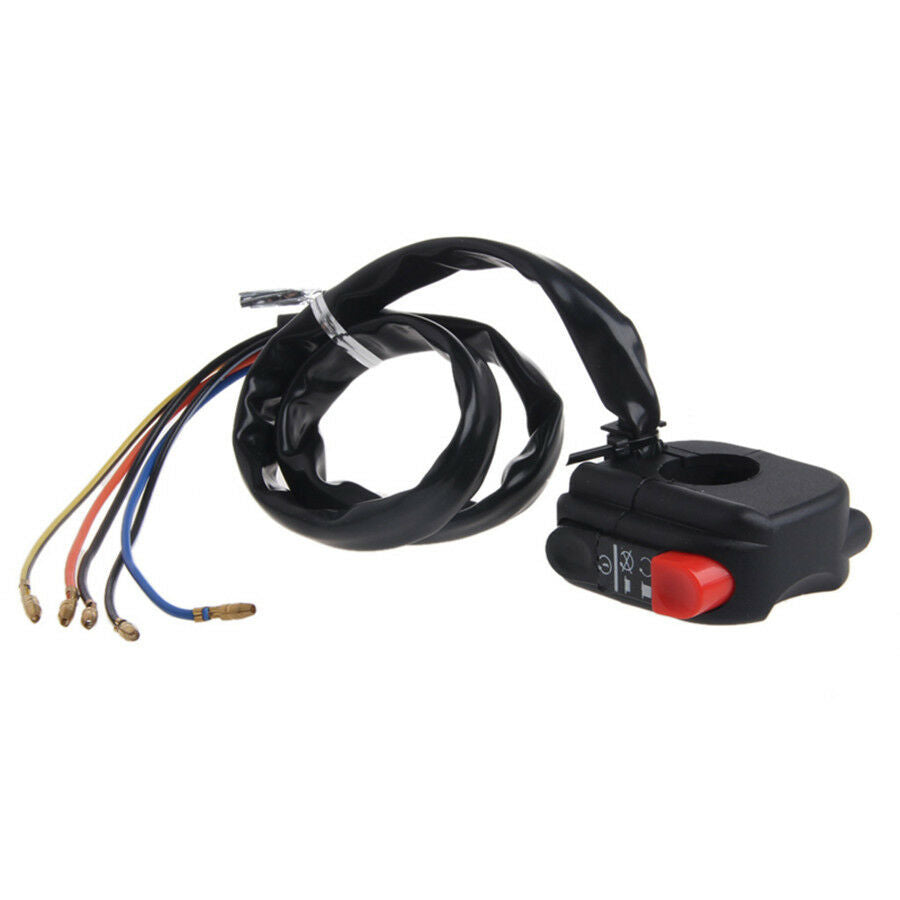 Motorcycle 22mm 7/8" Handlebar LED Headlight Lamp Switch Horn Hazard Light