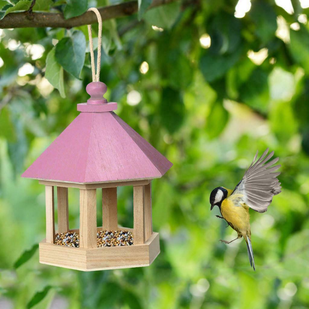 Wild Bird Feeder for Outside, Hanging Bird House Feeder, Hanging Wooden House