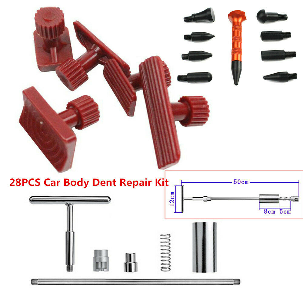 28X Car Body Dent Repair Kit Flattening Pen+18Pcs Repair Sucker For Slide Hammer