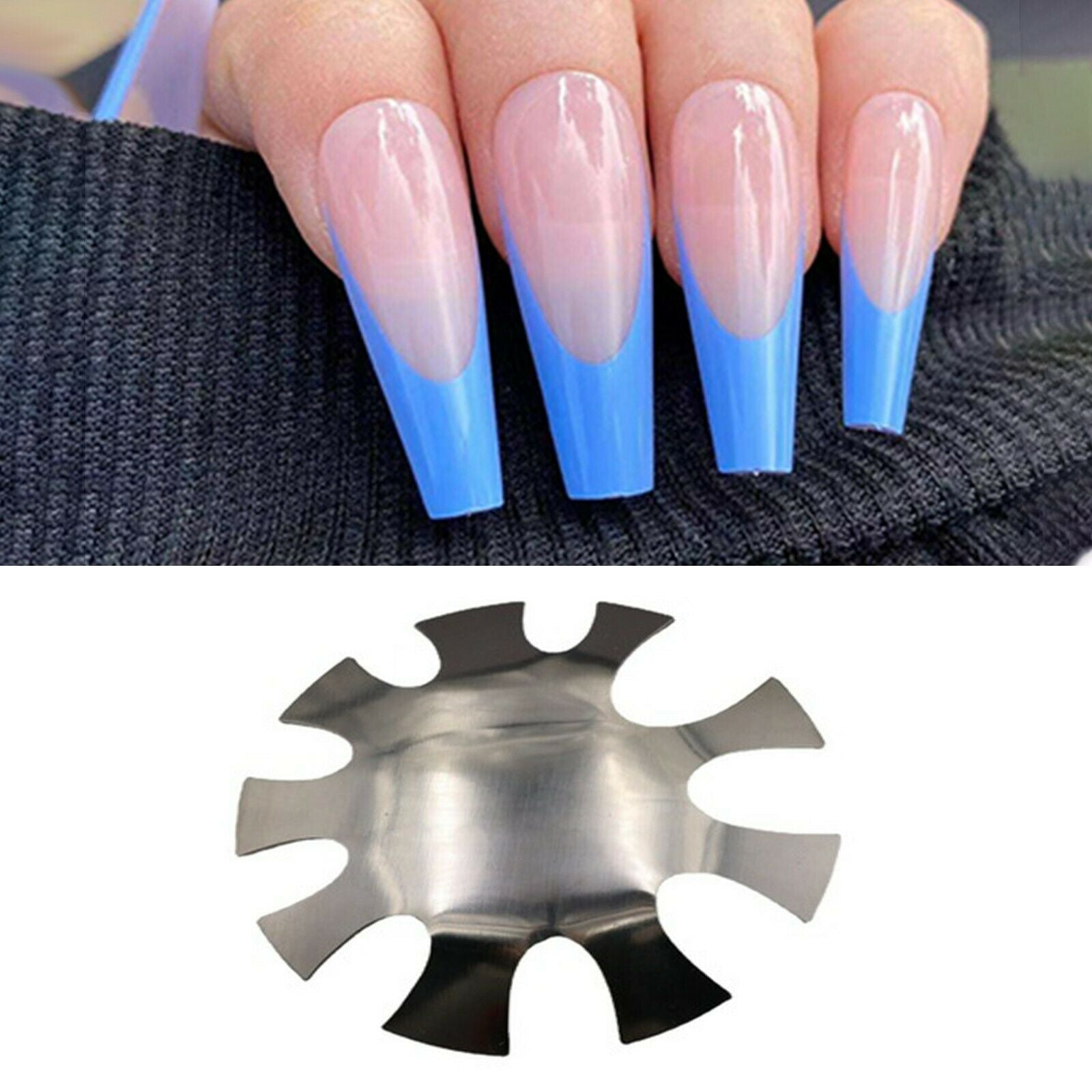 Waterproof Nail Cutter Plate French Manicure Nail Art Making Stainless Steel