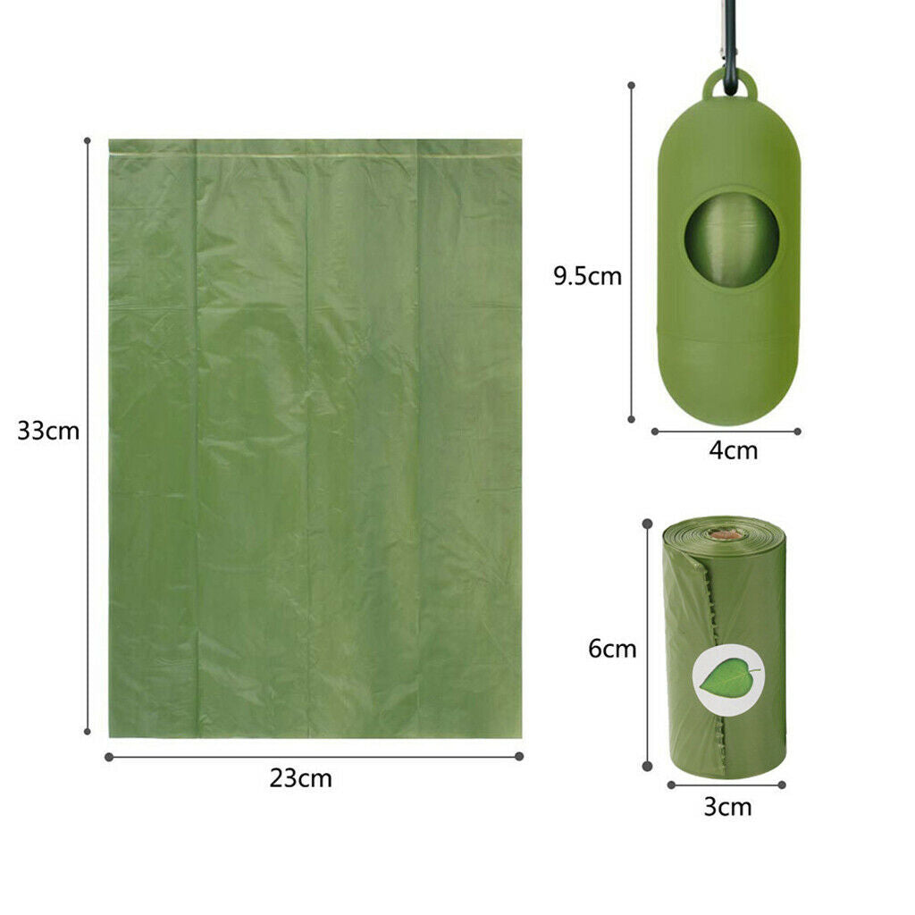16Pack Dog Poop Bags w/ Dispenser Leak-Proof Unscented Compostable Outdoor