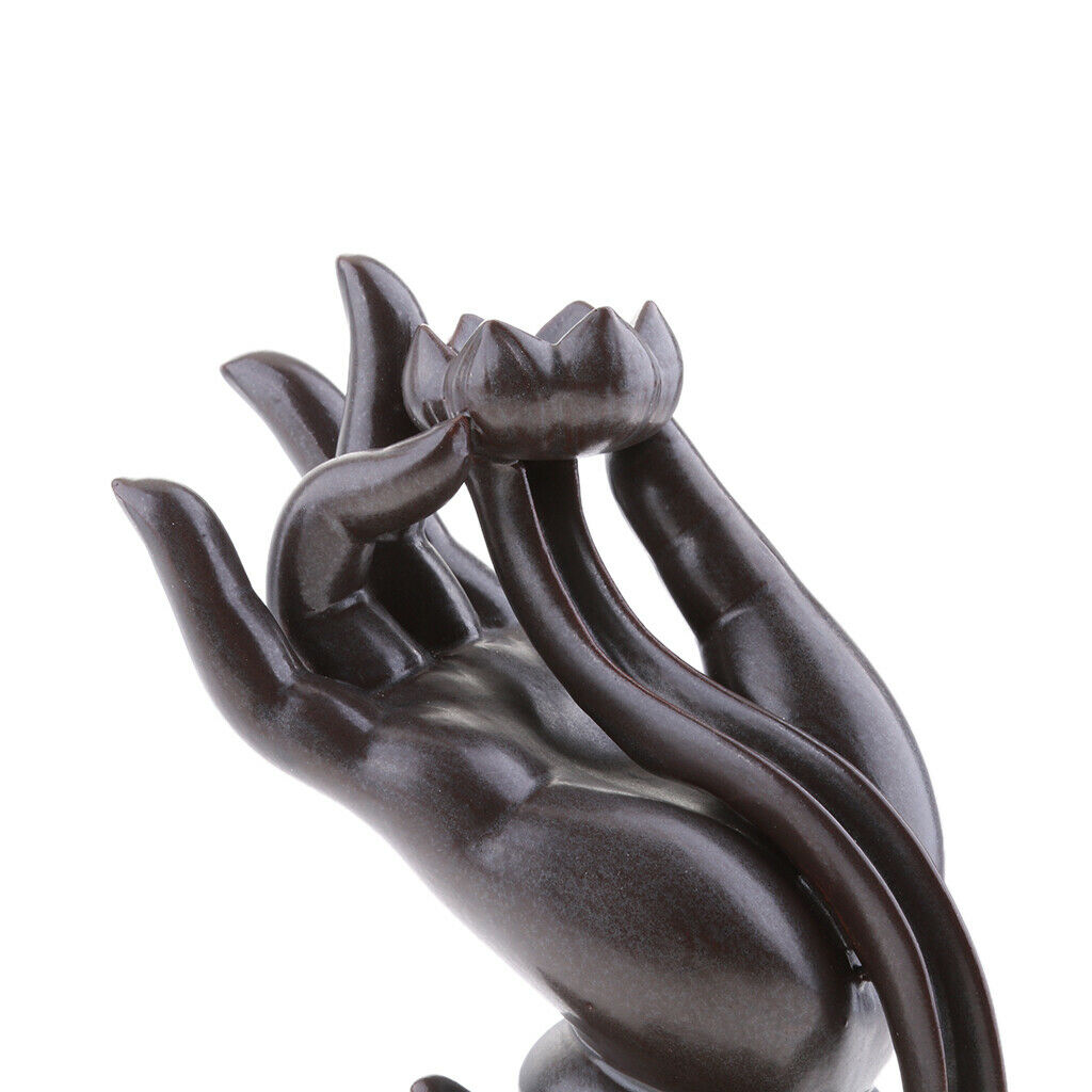 Ceramic Incense Smoke Cone Burner Backflow Censer Holder Decor Gray Guanyin