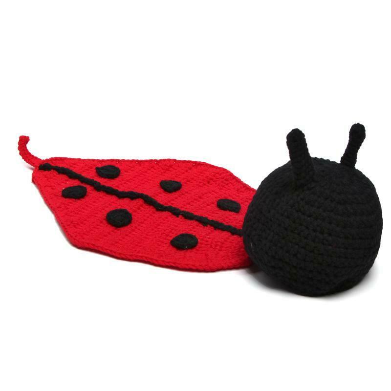 Cute Baby Boys Girls Beetle Pattern Handmade Knitted Clothes Kid Photo Prop @