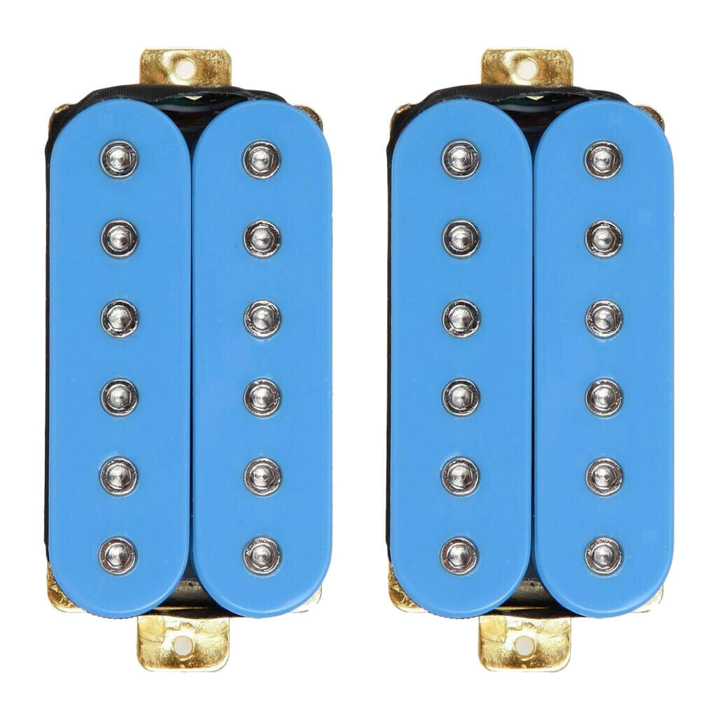 2 Pieces Electric Guitar Double Coil Humbucker Bridge Pickups DIY Kits Blue
