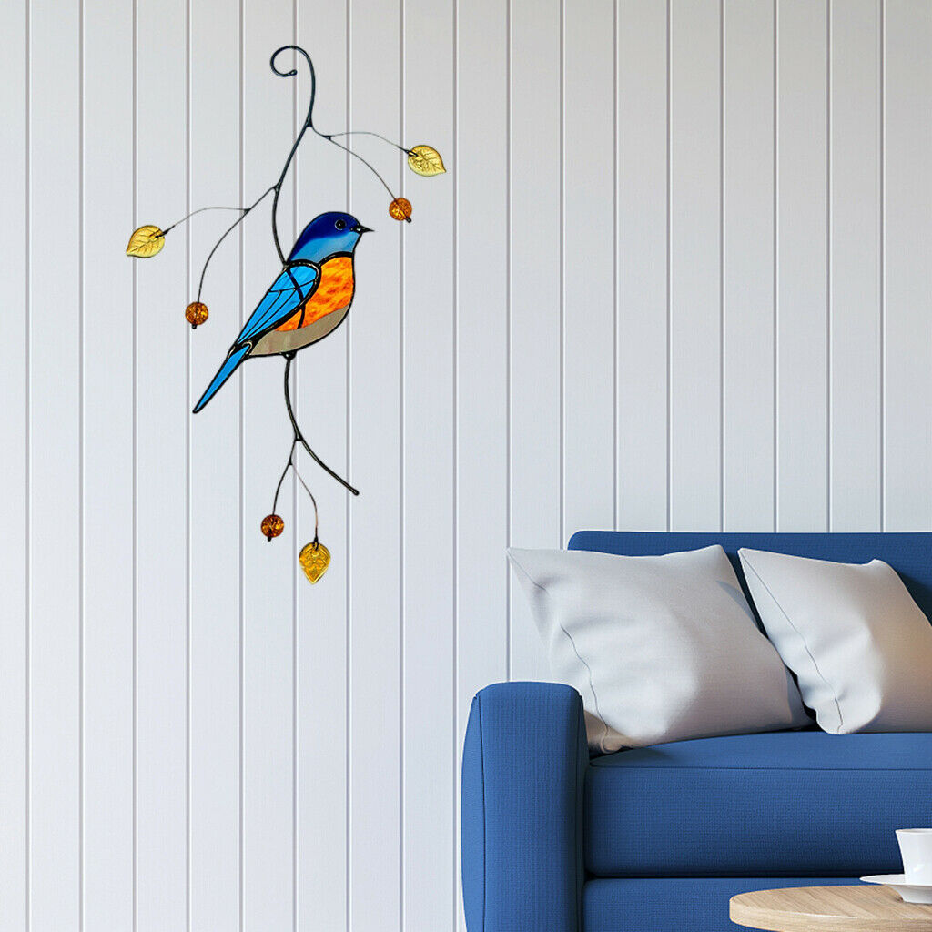 2x Stain Glass Window Wall Hummingbird Stickers Anti Collision Wall Decals