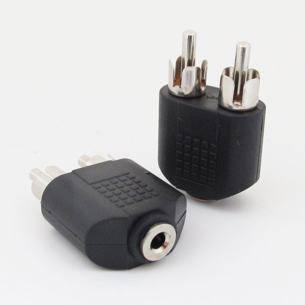 50pcs 3.5mm Stereo Female to 2 RCA Male Plug Twin Phono Y Splitter Audio Adapter