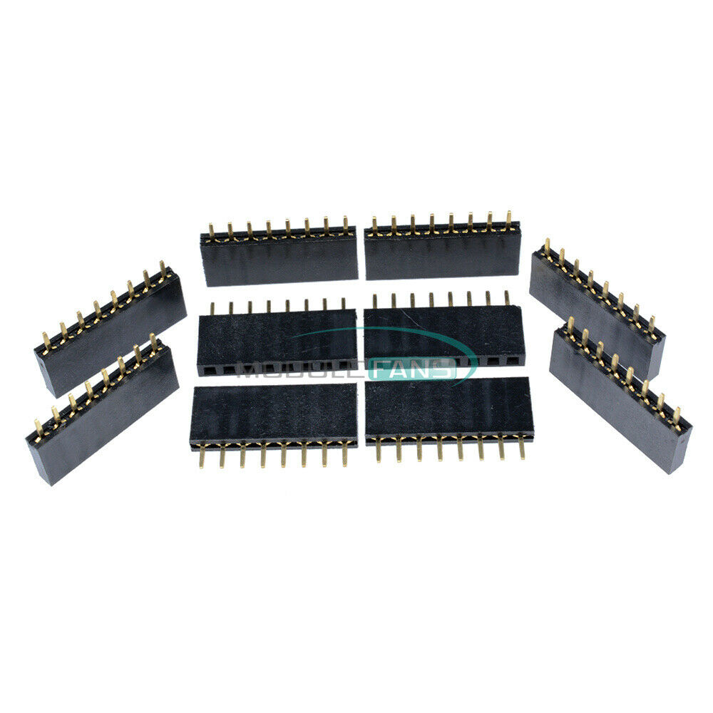 10PCS 2.54MM Header 1x8 8P Single Row 8Pins PCB Socket Female