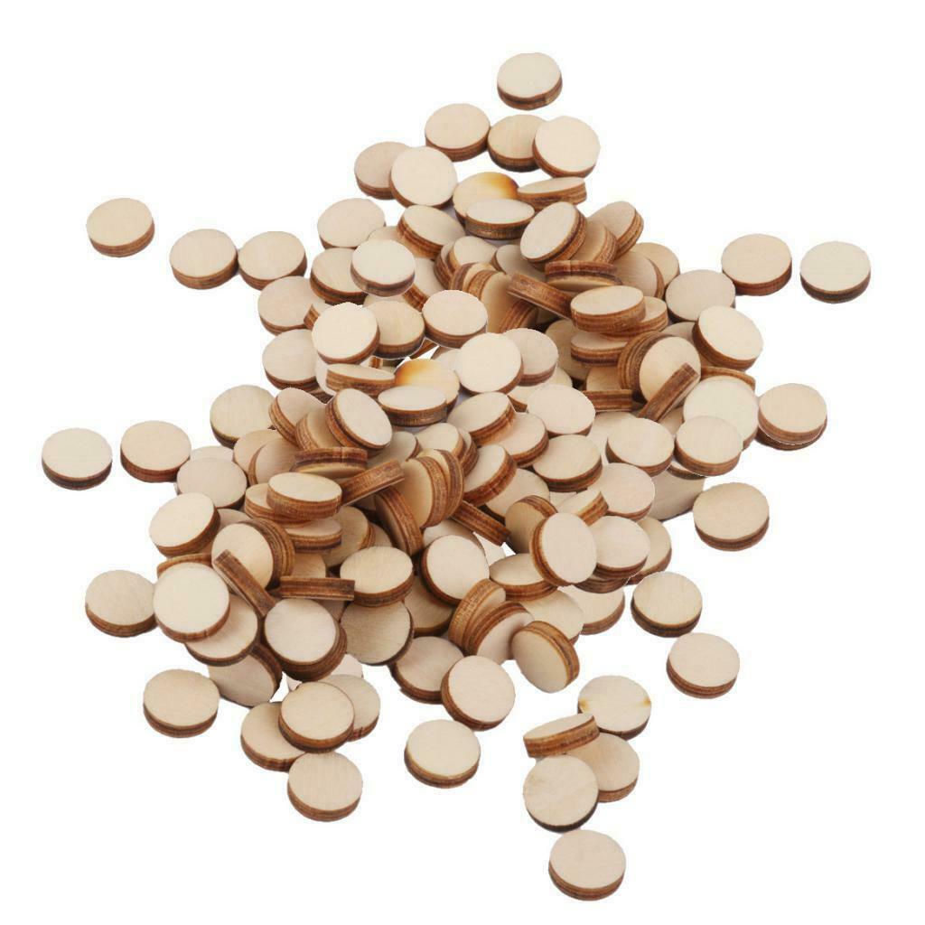 2x 100pcs Natural Wooden Circle Round Embellishments DIY Craft Scrapbooking 10mm