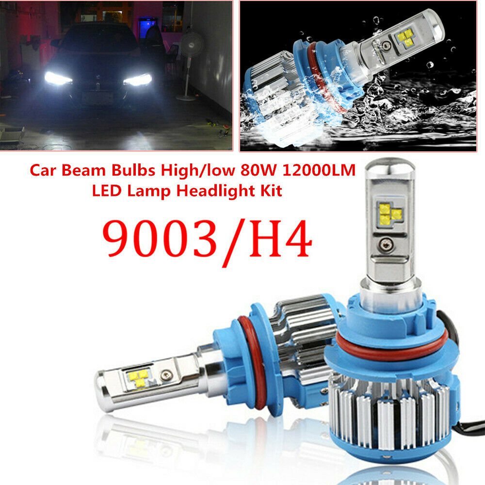 2PCS Autos 6CHIPS H4 9003 High/low 80W 12000LM LED Lamp Headlight Car Beam Bulbs