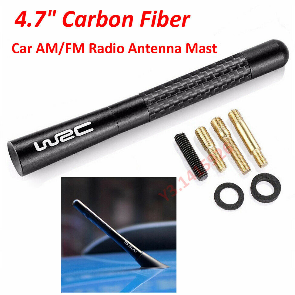 4.7" Carbon Fiber Black Mini Short Car AM/FM Radio Antenna Mast for Ford Focus