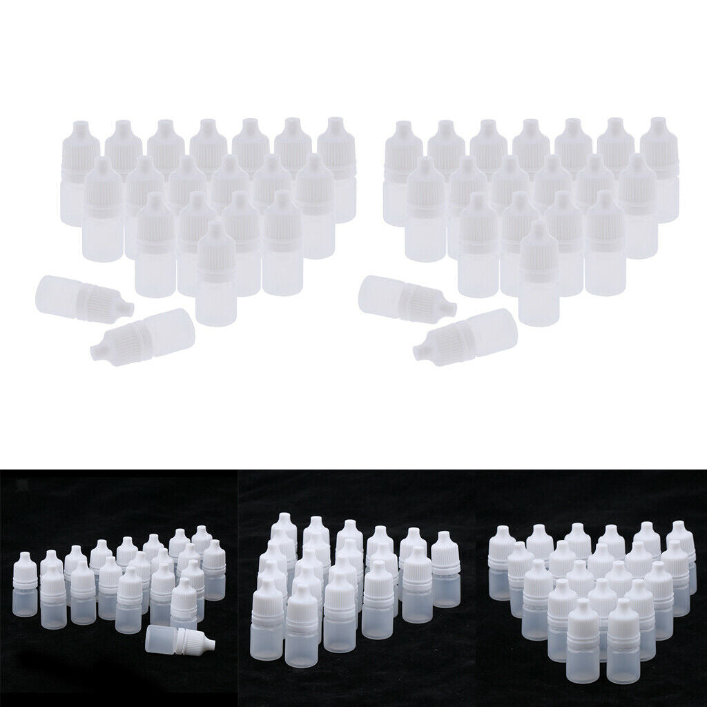 Bulk Lot 40pcs, Mini Refillable Empty Eye Drops Makeup Travel Bottles Vials