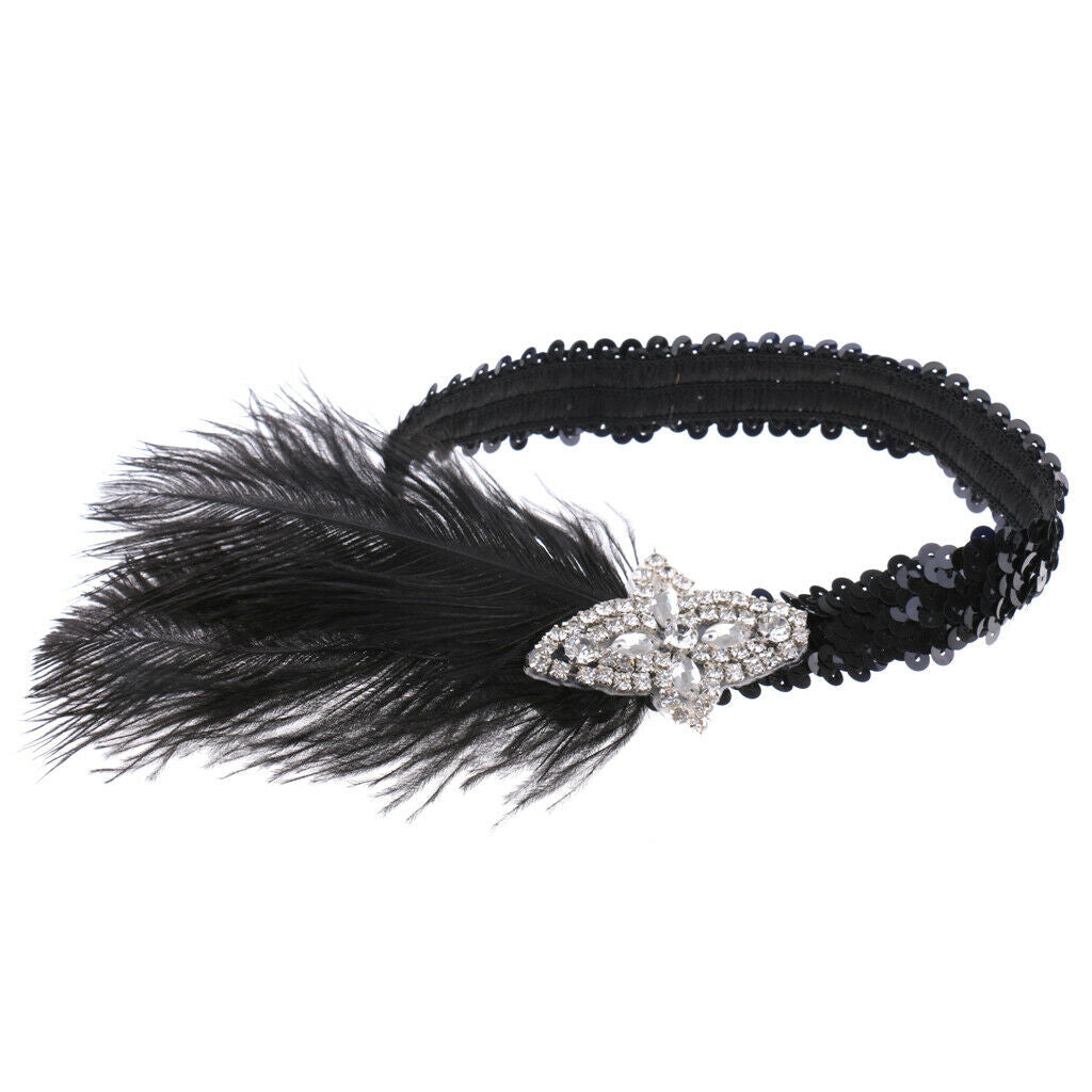 1920s Great   Plume Feather Headband Wedding Ascot Race Headdress