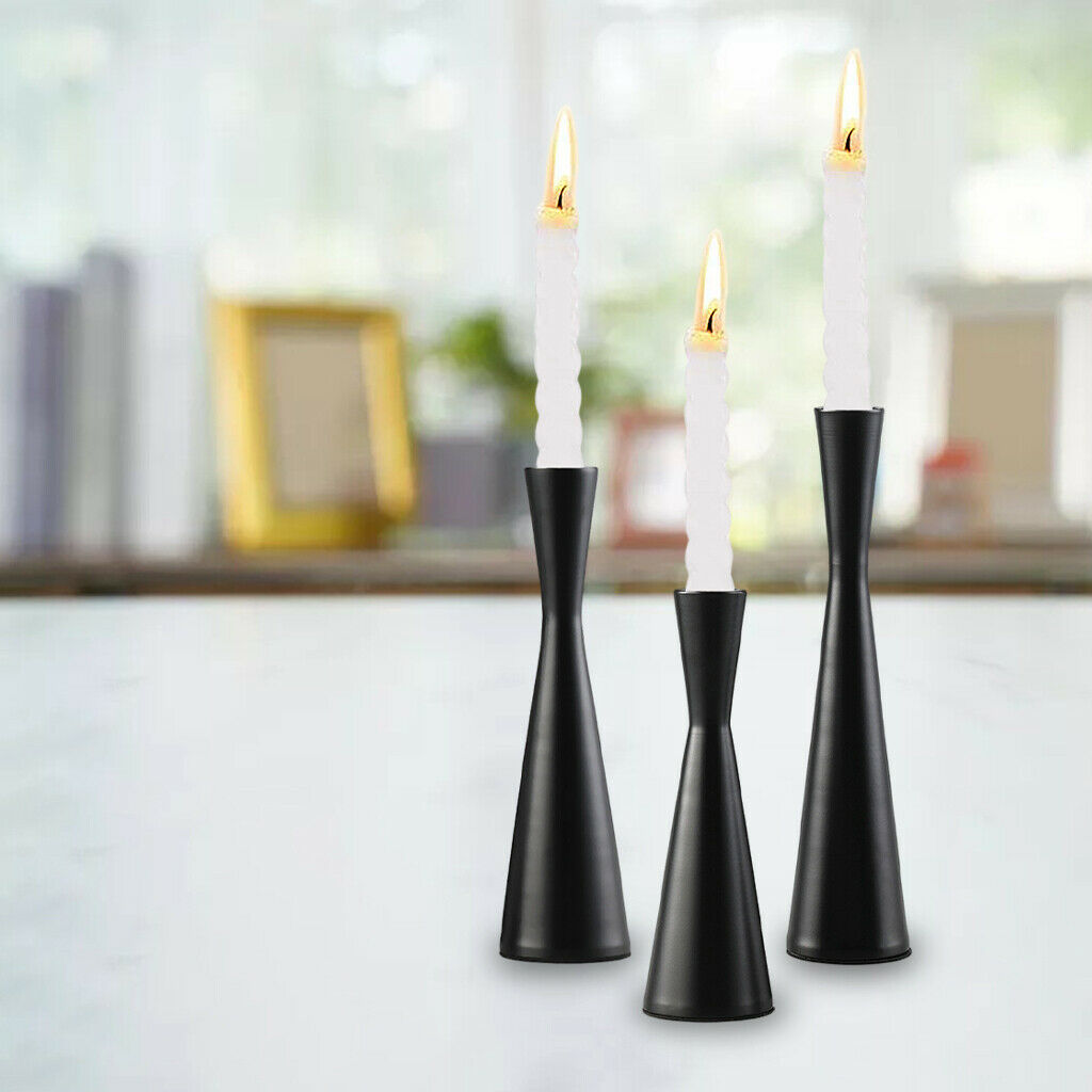 3x Metal Tall Candlestick Holders Candle Holder for Dinning Room Party Decor