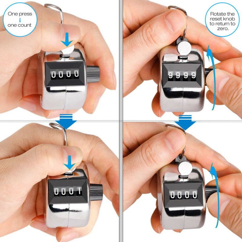 3Pcs Portable Counter 4 Digit Hand-Held Digital Manual Click Golf Counter Point