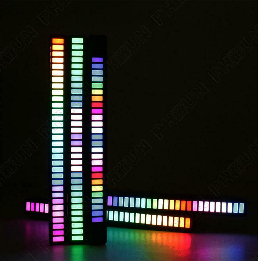 32 LED 18 Colors Car Sound Control RGB Music Rhythm Ambient Light Rechargeable