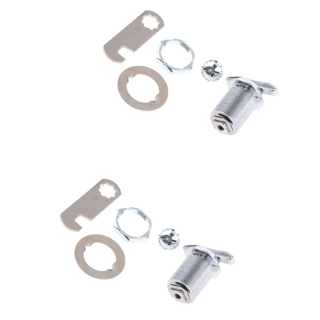 2X 25mm Keyless Turn Cam Small Lock & Accessories for Cabinet Drawer Mailbox