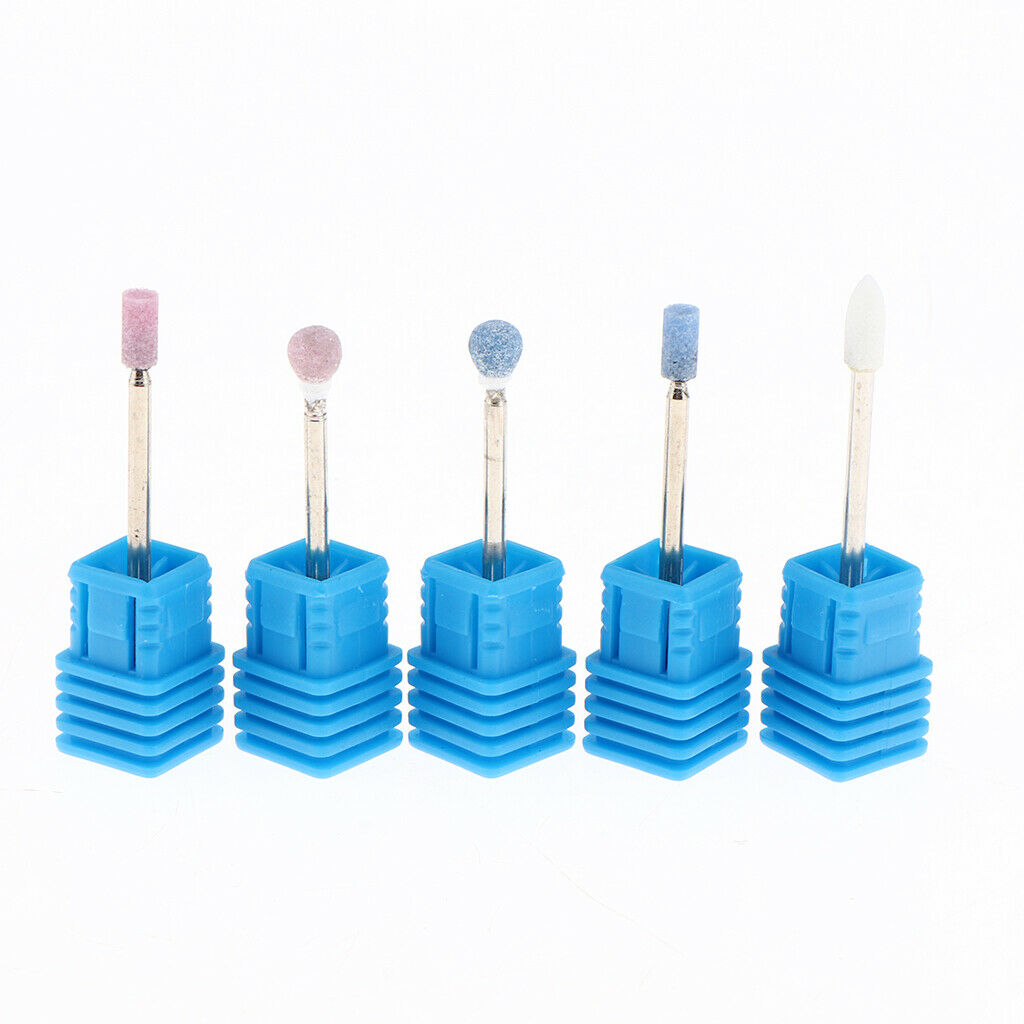5 Pieces Portable Nail Drill Bits Nails Gel Remove Polishing Tool Grinding Head