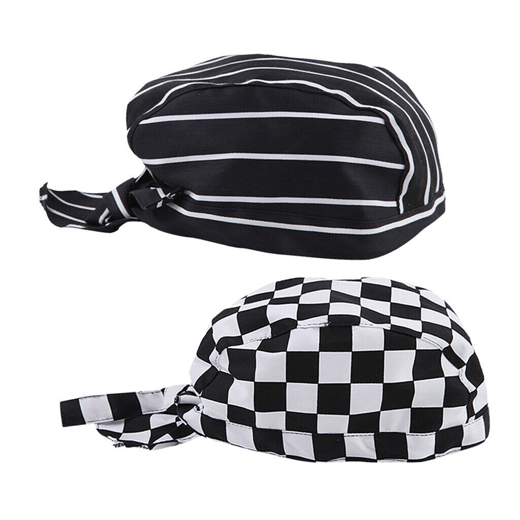 2x Chef Hat Kitchen Restaurant Hat for Restaurant Cooking Bandana Hat Head