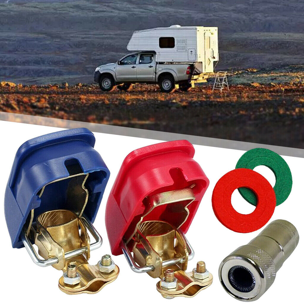 Battery Clamps 12V Minus Plus For Cars Caravan Marine Set B
