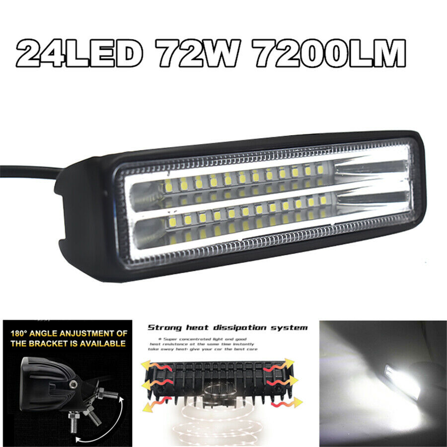 1Pcs 5.9inch 72W Off-Road LED Work Light Bar Truck ATV 4WD Car Driving Lamp -USA