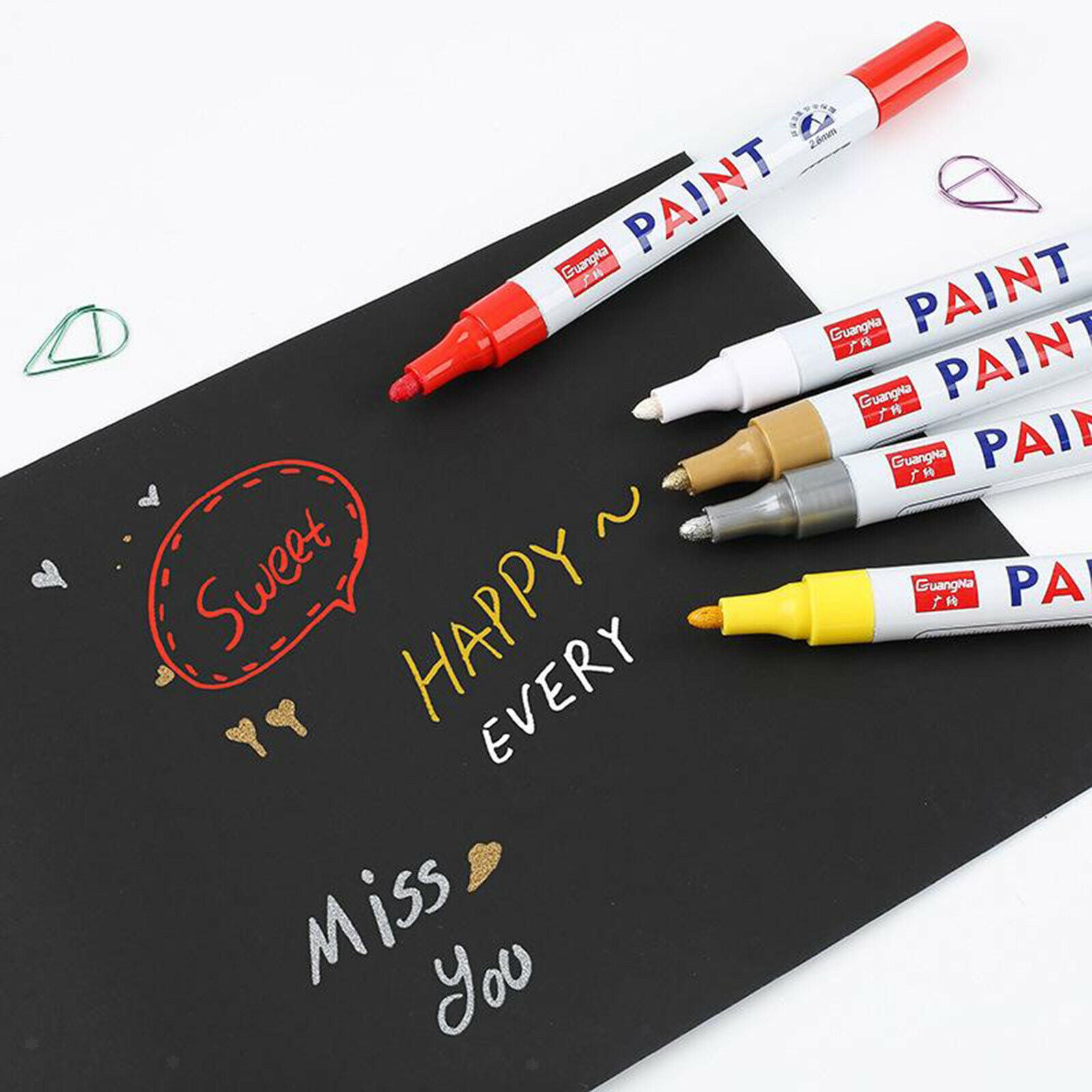 Waterproof acrylic paint pens Metallic marker pen for painting on rocks