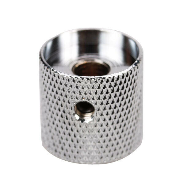 2x Chrome Plated Metal Domed Volume Tone Control Knobs Electric Guitar Part