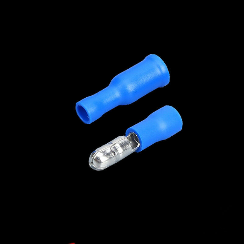 50pair Crimp Terminals Fit for 22-16 AWG Cable Wire Connector Male + Female Blue