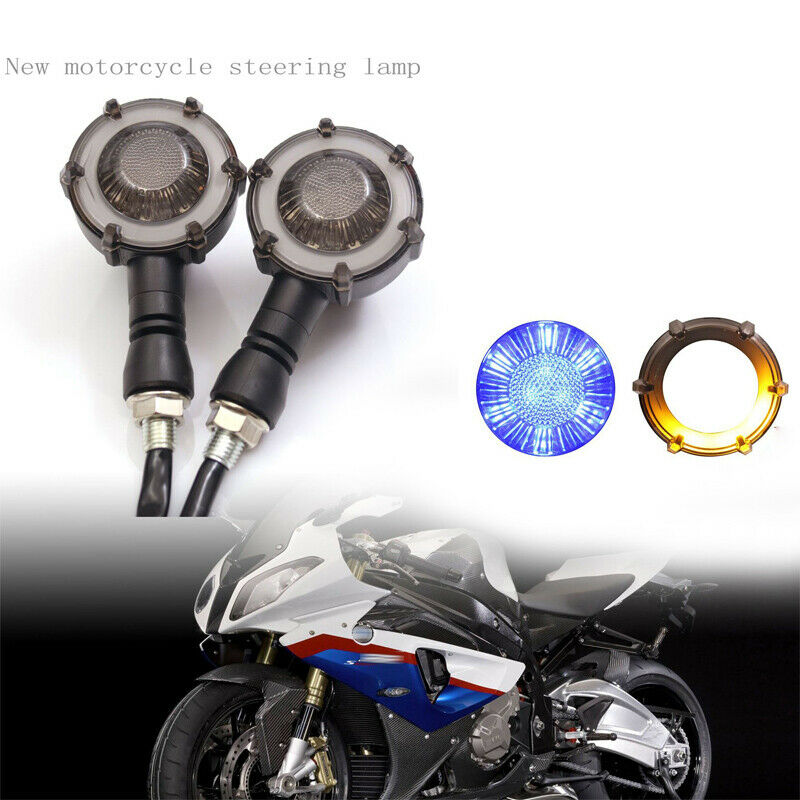 2PCS Motorcycle Daytime Turn Signal High-bright LED Light Running Lamp M10 Screw