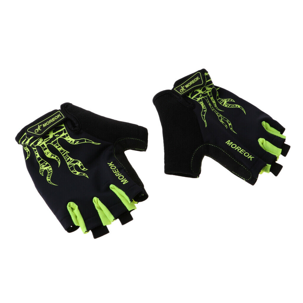 Anti Slip Cycling Gloves Half Finger MTB Bicycle Sport Gloves L Fluo Yellow