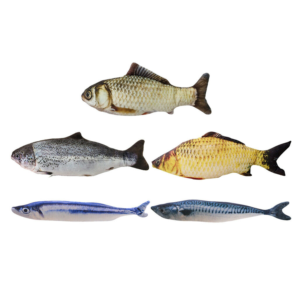 Set of 2 Cat Moving Flopping Fish Toys Cat Chew Kicker For Pet Cat Supplies