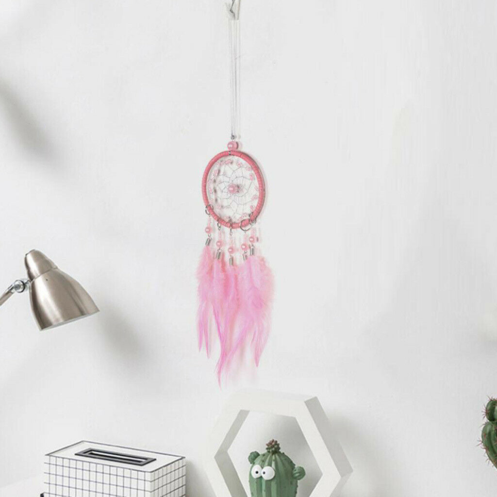 Pink Handmade Traditional Dreamcatcher Good dreams
