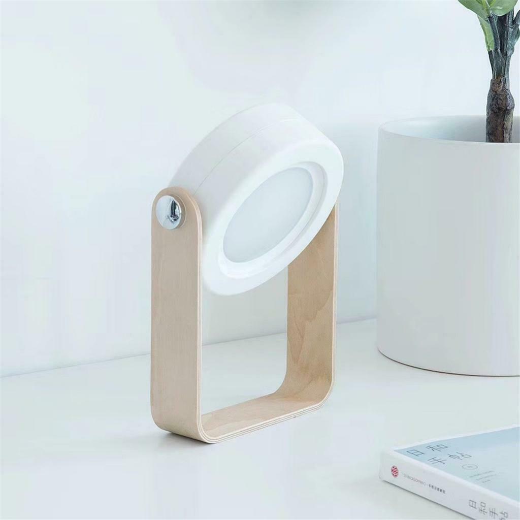 Wooden Handle Portable Lantern Lamp Foldable LED Charging