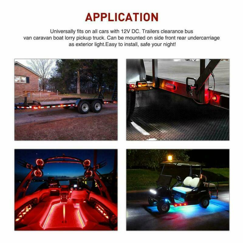 50x Mini 3/4" Red LED Bullet Marker Lights for Truck Trailer Bus Waterproof 12V