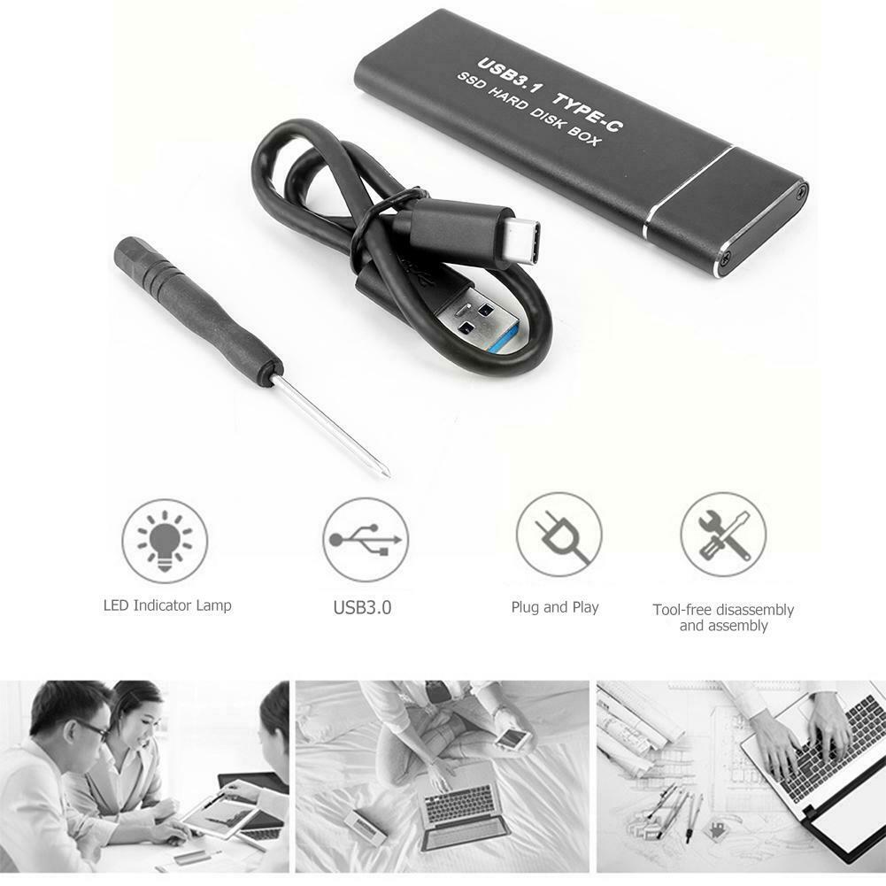 Hard Disk Case SSD USB3.1 Type C to M.2 NGFF External Hard Drive Enclosure #k