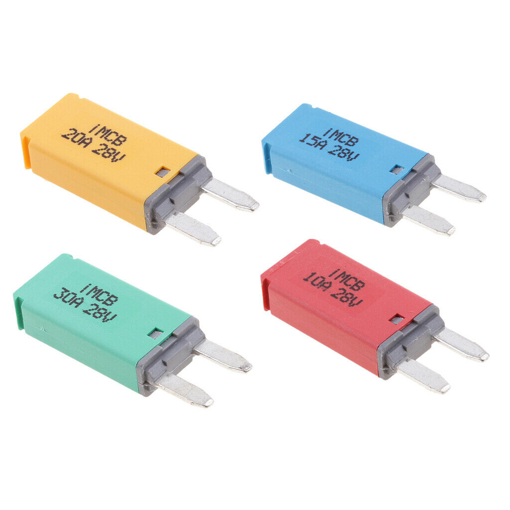4 Pieces Car ATM Mini Blade Fuse Kit Circuit Breaker Manual Reset