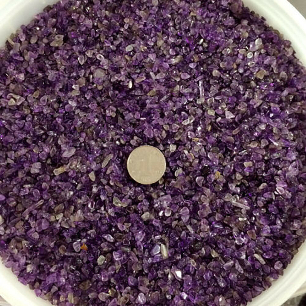 50g Natural Mini Amethyst Quartz Crystal Stone Rock Chips Lucky decoration