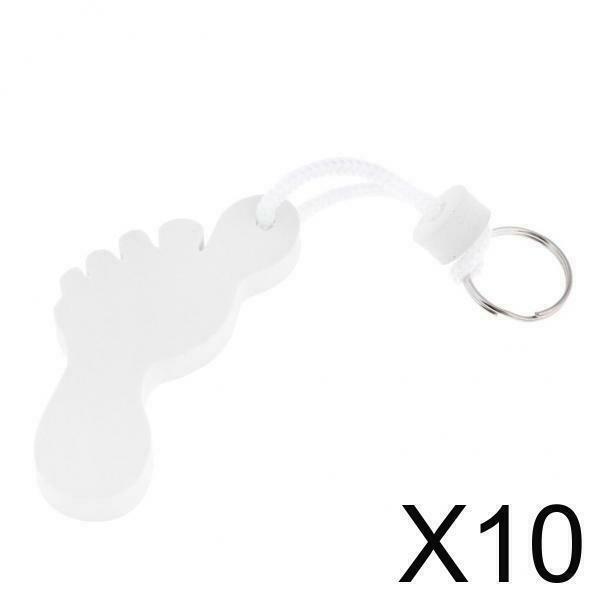 10X Foot Shaped Foam Safety Floating Keyring for Boating Yachting Sailing White