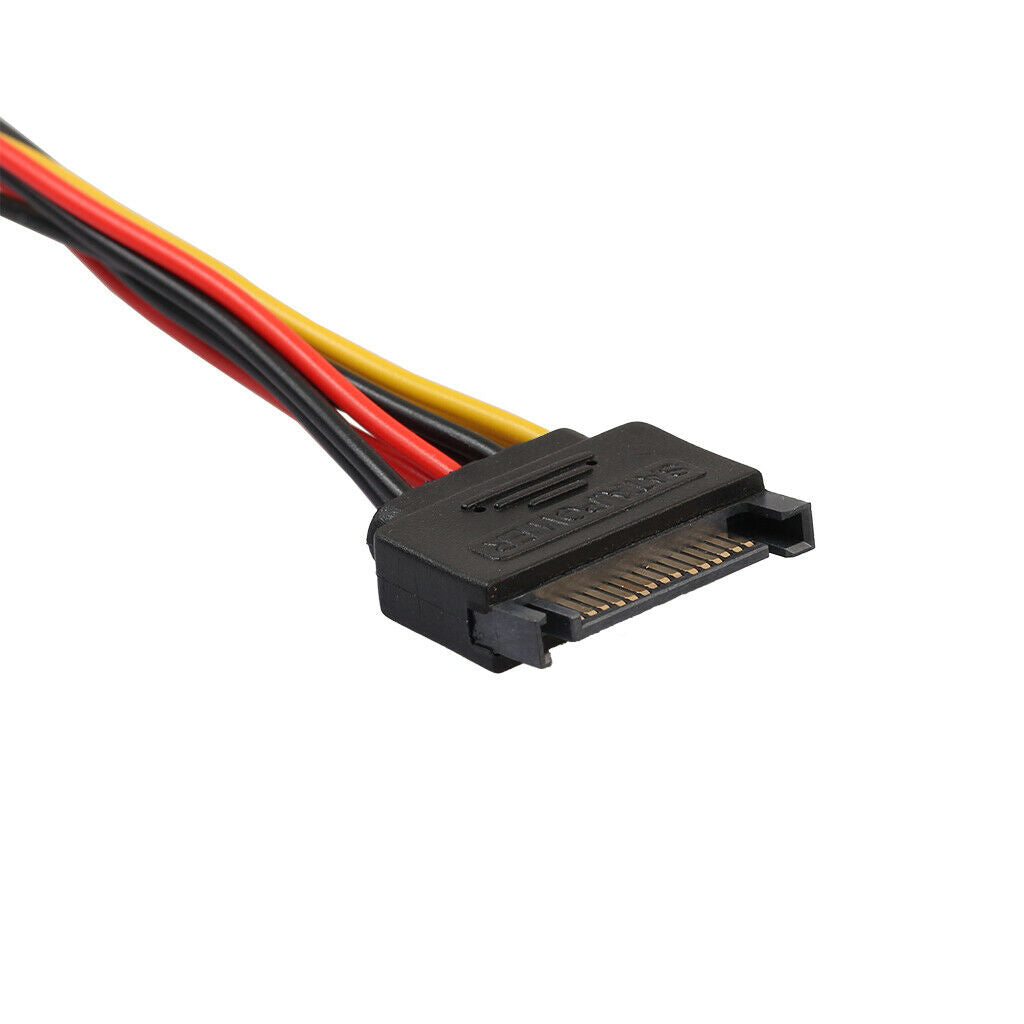 15 Pin SATA Male to 4 Pin IDE & 15 Pin Female Power Y-Cable Adapter 7Inches