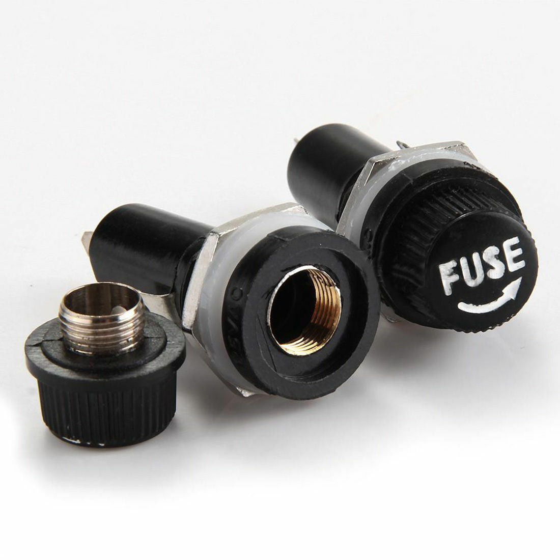 10PCS Black AC 15A 125V Screw Cap Panel Mounted 5 x 20mm Fuse Holder