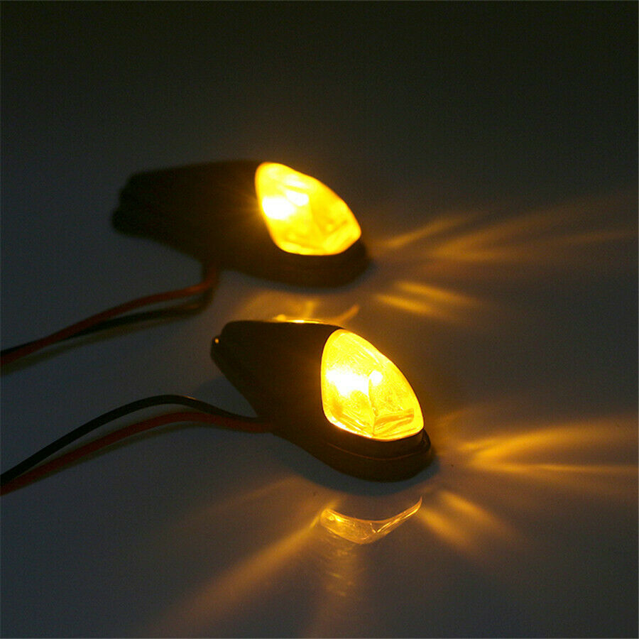 Supper Bright Amber 2pcs 12V Motocycle Turn Signal Lights Adjustable Removable