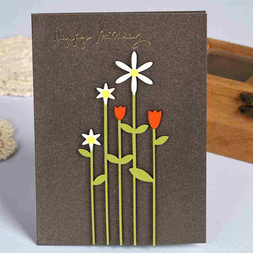 1pcs Thank you Card DIY Dried Flowers Weddings Birthday Krafts New Greeting