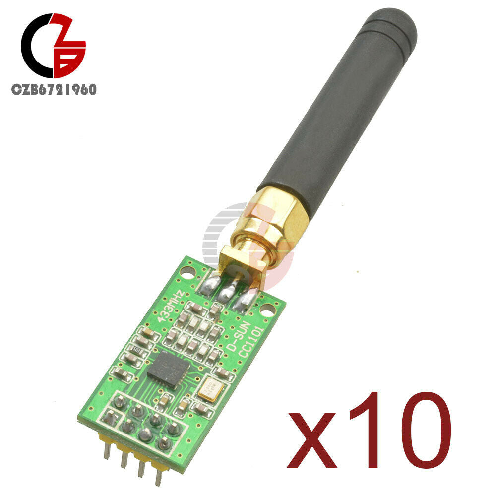 10X CC1101 Wireless Transceiver 315/433/868/915MHZ+SMA Antenna Wireless Module