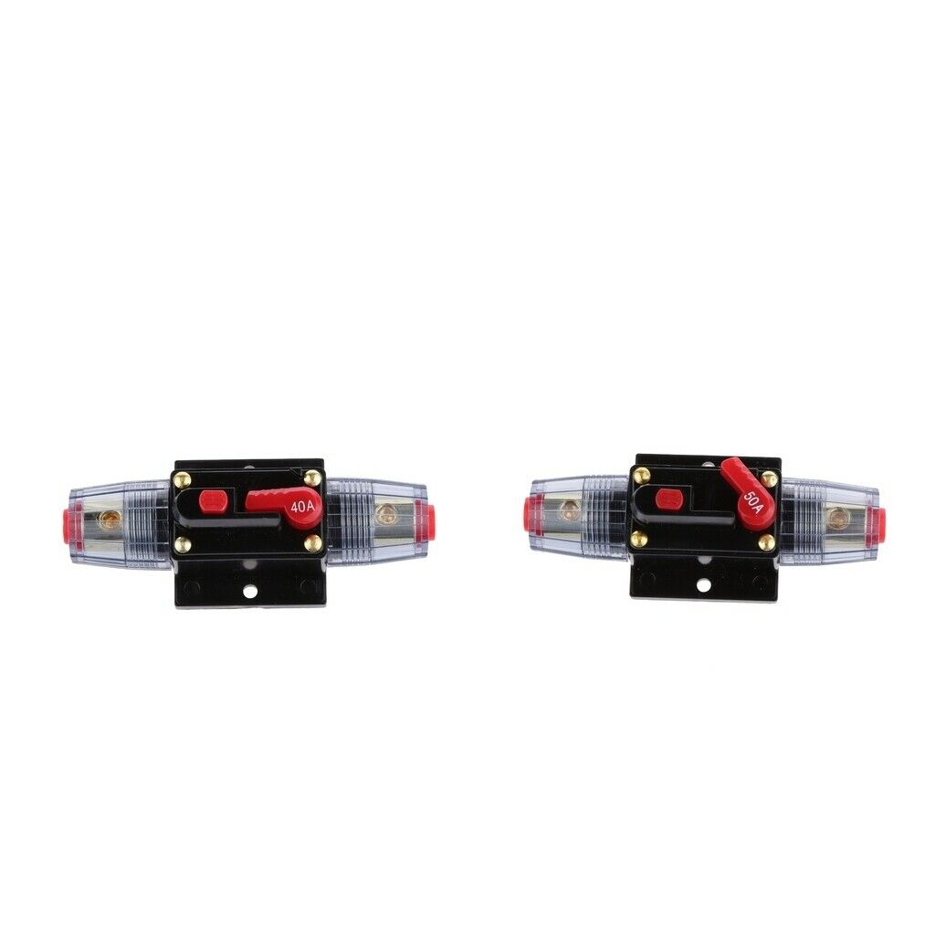 2PC 40A 50A Manual Reset Circuit Breaker Switch for 12V 24V Car SUV Marine Boat