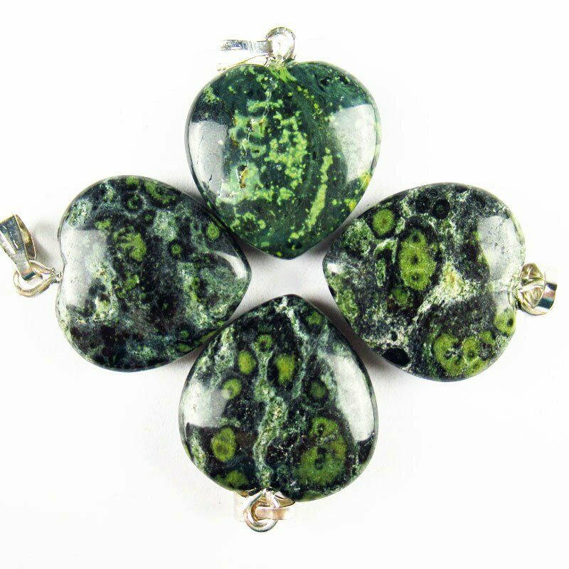 10pcs 20x20x6mm Natural Kambaba Jasper Heart 39g Pendant （send randomly）A-234SK