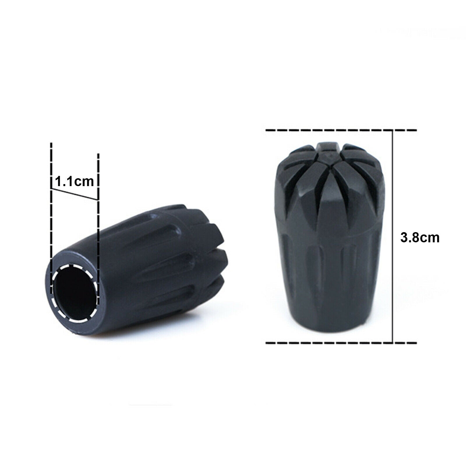 8 Packs Hiking Stick Tips Antislip Outdoor Pole   Replacement End Black