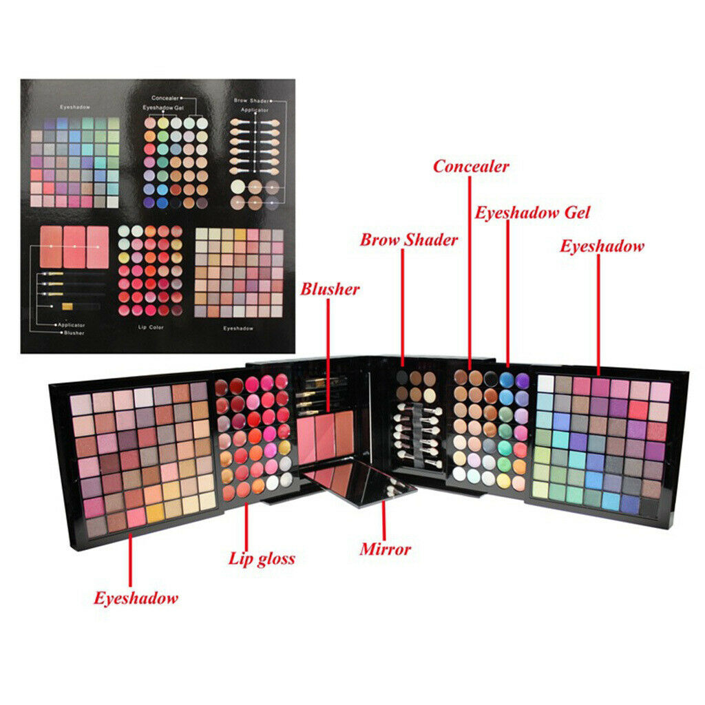 177 Colors Shimmer Blendable Eyeshadow Lip Gloss Bronzer Blusher Palette Set