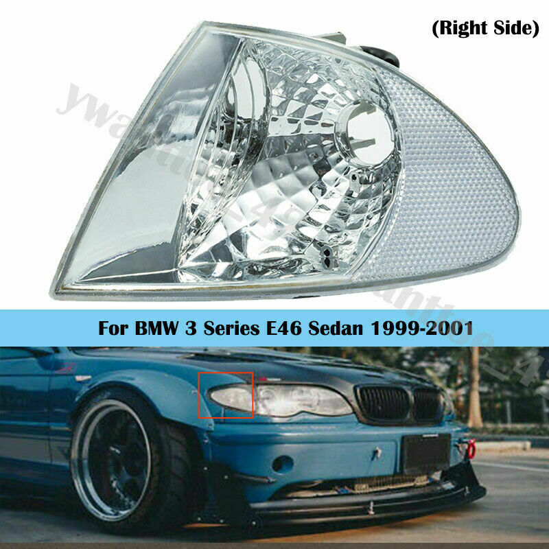 For BMW 3 Series E46 Sedan 99-01 Right Side Turn Signal Corner Light Clear Lens