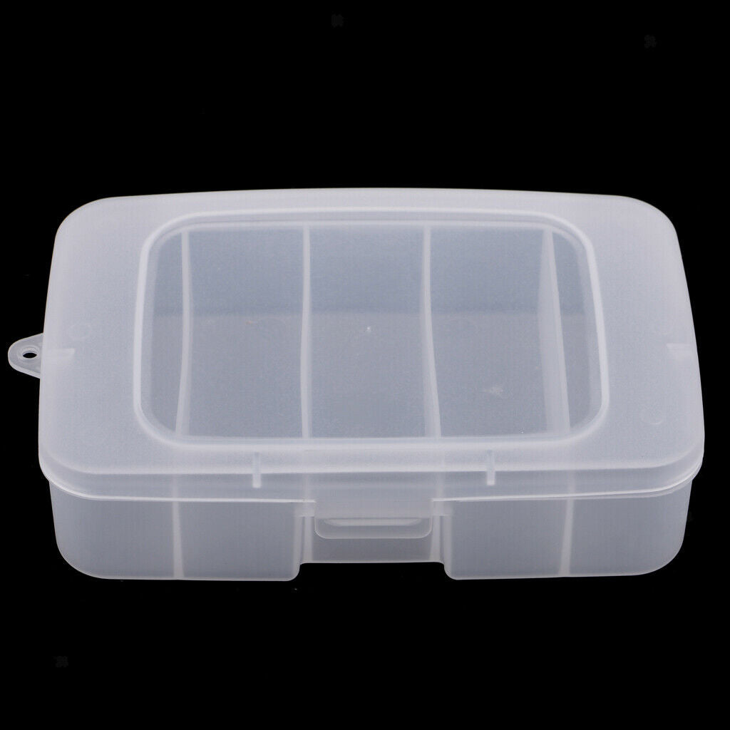 5 Compartments Plastic Fishing Tackle Box Lure Bait Hook Bead Storage Case