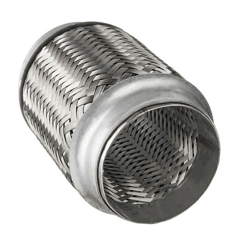 Heavy Duty Stainless Exhaust Pipe Double Braid Flex Connector Pipe 3.5"x6" Solid